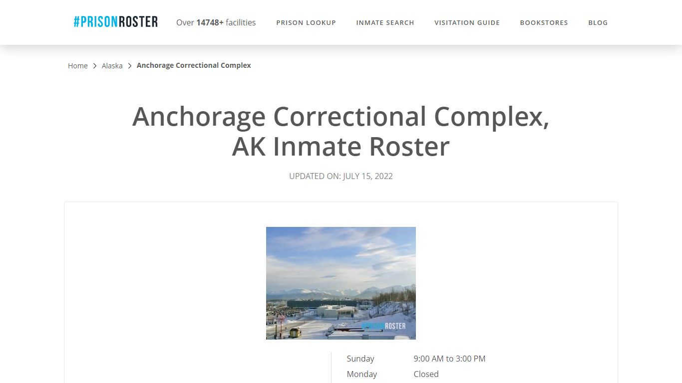 Anchorage Correctional Complex, AK Inmate Roster